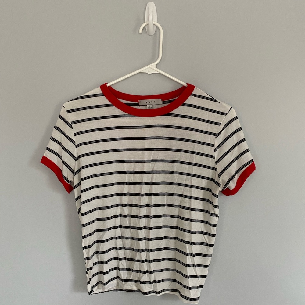Gaze stripped baby tee